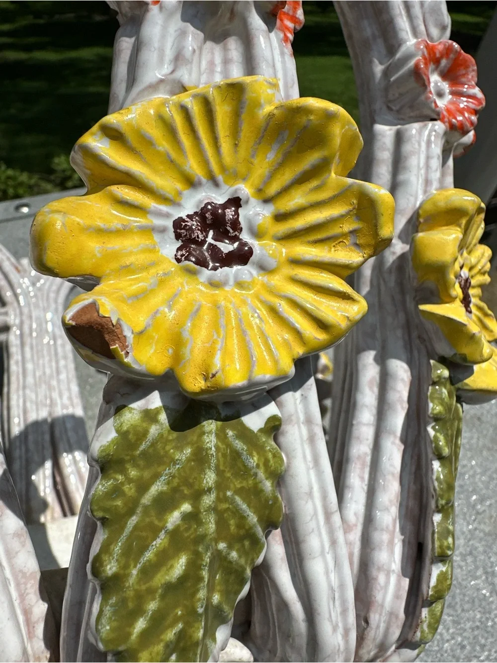 Mid-Century Modern Italian Majolica cachepot (flower pot holder/jardinière)